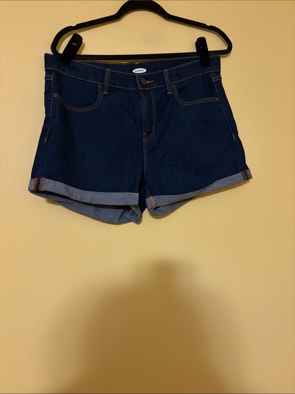 Old Navy Navy Blue Rolled Cuff Denim Shorts
